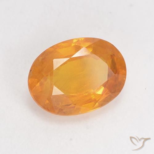 1.63 ct Golden Sapphire Stone, Natural Sapphire in Oval Facet Shape for Sale