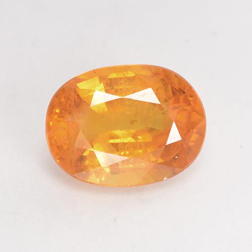 Orange-Gold Sapphire Gem - 1.8ct Oval Facet (ID: 532337)
