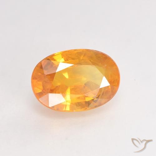 1.26 ct Golden Sapphire Stone, Natural Sapphire in Oval Facet Shape for Sale