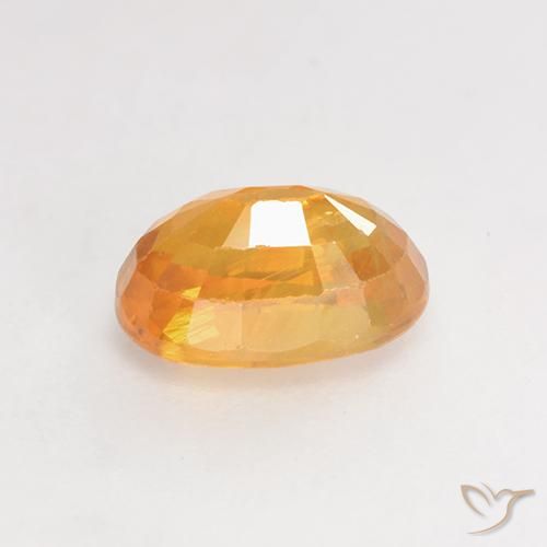 Sapphire Gemstone in 7 x 5 mm (calibrated) Size for Sale, Sapphire Stone in Medium Orange Color
