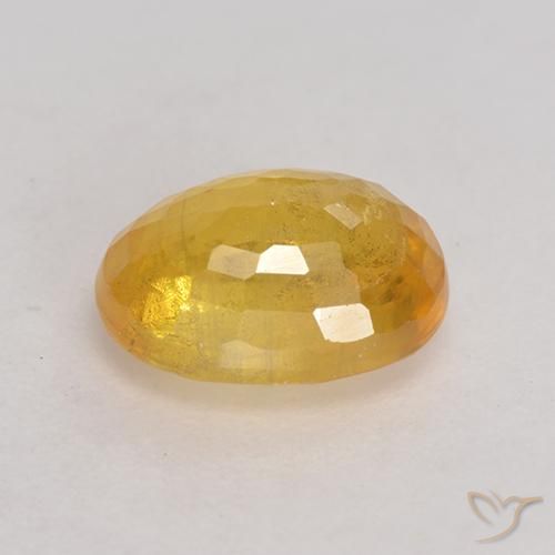 Sapphire Gemstone in 8 x 6 mm (calibrated) Size for Sale, Sapphire Stone in Golden Orange Color