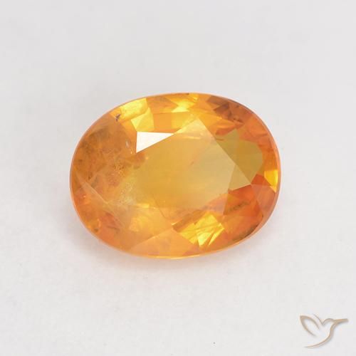 1.36 ct Orange Sapphire Stone, Natural Sapphire in Oval Facet Shape for Sale