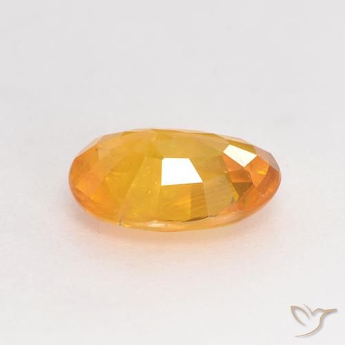 Sapphire Gemstone in 8 x 6 mm (calibrated) Size for Sale, Sapphire Stone in Medium Orange Color