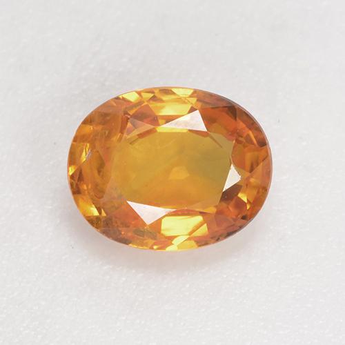 Abricot orange Saphir gemme - 1.2ct Ovale facette (ID: 532505)
