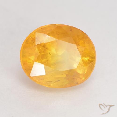 1.75 ct Golden Sapphire Stone, Natural Sapphire in Oval Facet Shape for Sale