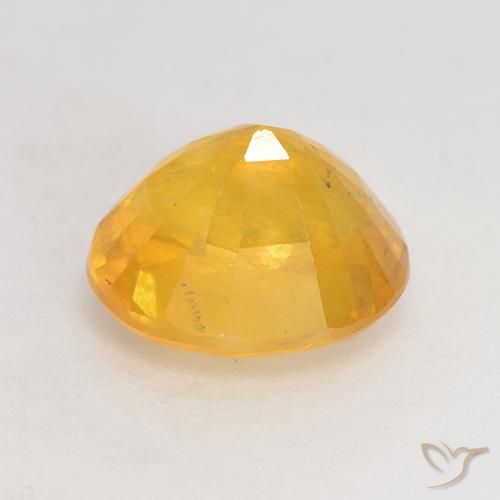 Sapphire Gemstone in 7.3 x 6.1 mm Size for Sale, Sapphire Stone in Golden Orange Color