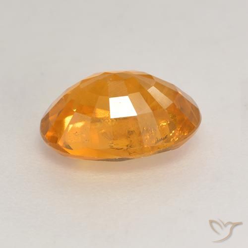 Sapphire Gemstone in 8.4 x 6.3 mm Size for Sale, Sapphire Stone in Deep Orange-Gold Color