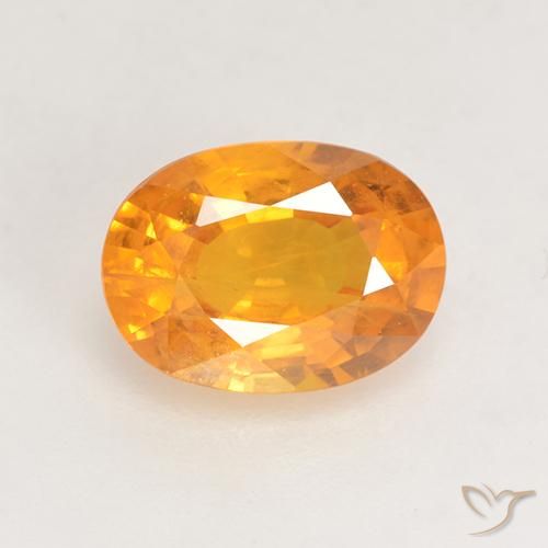 1.58ct Natural Medium Orange Sapphire, Oval, VS-SI