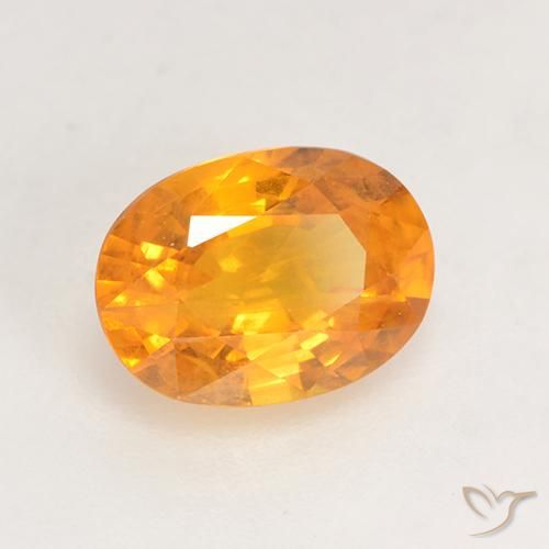 1.58 ct Golden Sapphire Stone, Natural Sapphire in Oval Facet Shape for Sale