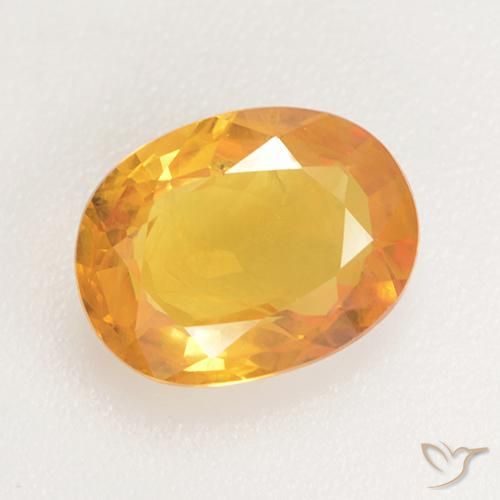 1.42ct Natural Golden Orange Sapphire, Oval, VS-SI