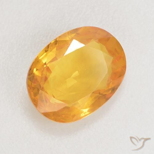 1.42 ct Golden Sapphire Stone, Natural Sapphire in Oval Facet Shape for Sale