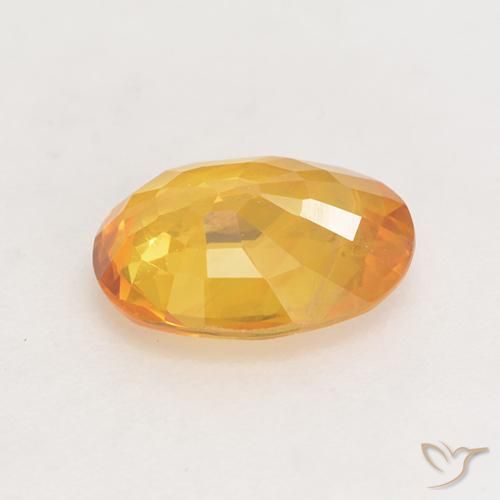 Sapphire Gemstone in 8 x 6 mm (calibrated) Size for Sale, Sapphire Stone in Golden Orange Color