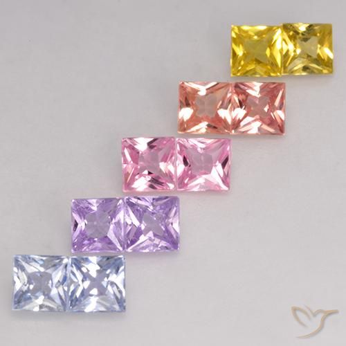 2.43ctw Natural Multicolor Sapphire, Square, VS
