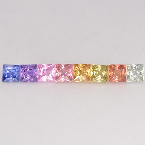 Multicolor Zafiro Gema - 0.2ct Corte Princesa (ID: 533003)