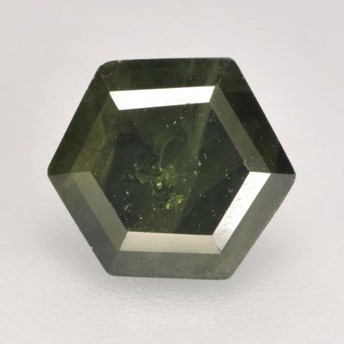Forest Green Sapphire Gem - 1.6ct Hexagon Cut (ID: 533845)