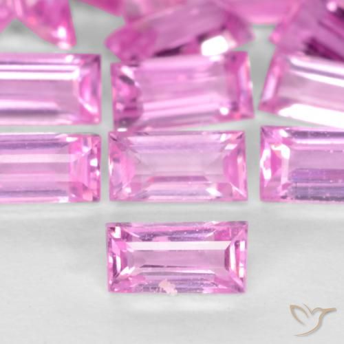 1.34 ctw Purple Sapphire Gemstones, Sapphire Gems in Baguette Facet Shape for Sale.
