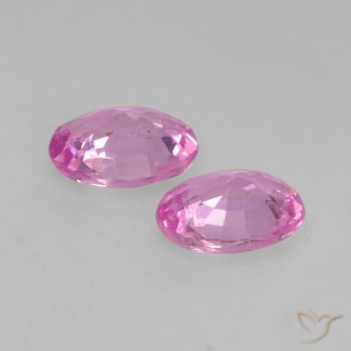 Sapphire Gemstones in 5 x 4 mm (calibrated) Size for Sale, Sapphire Stones in Bright Pinkish Purple Color