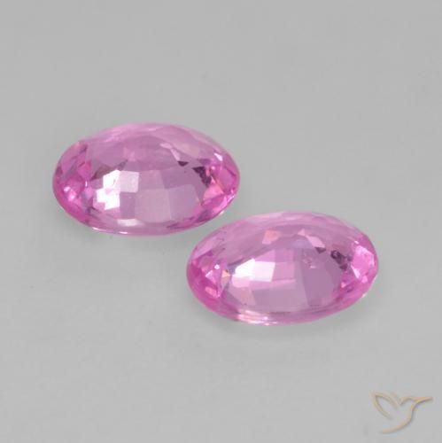 Sapphire Gemstones in 5 x 4 mm (calibrated) Size for Sale, Sapphire Stones in Bright Pinkish Purple Color