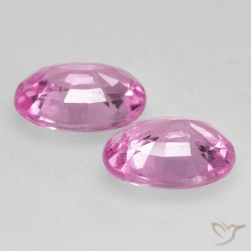Sapphire Gemstones in 5.1 x 4.1 mm Size for Sale, Sapphire Stones in Bright Pinkish Purple Color