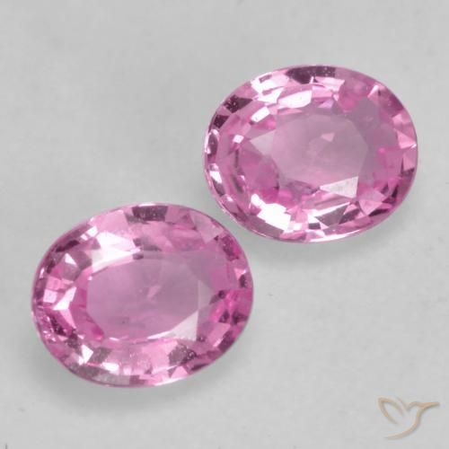 0.67 ctw Pink Sapphire Stones, Natural Sapphire in Oval Facet Shape for Sale