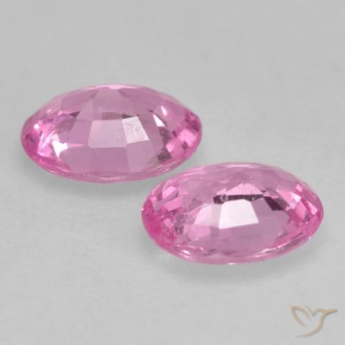 Sapphire Gemstones in 5 x 4 mm (calibrated) Size for Sale, Sapphire Stones in Medium Pink Color