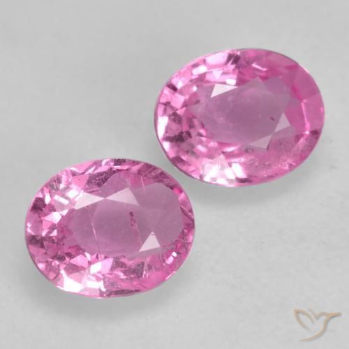 0.88 ctw Pink Sapphire Stones, Natural Sapphire in Oval Facet Shape for Sale