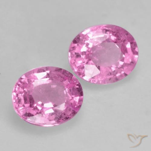 0.87 ctw Pink Sapphire Stones, Natural Sapphire in Oval Facet Shape for Sale