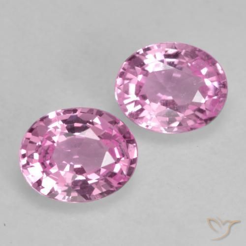 0.81 ctw Pink Sapphire Stones, Natural Sapphire in Oval Facet Shape for Sale