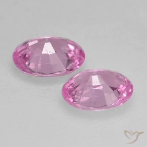 Sapphire Gemstones in 5 x 4 mm (calibrated) Size for Sale, Sapphire Stones in Medium Pink Color