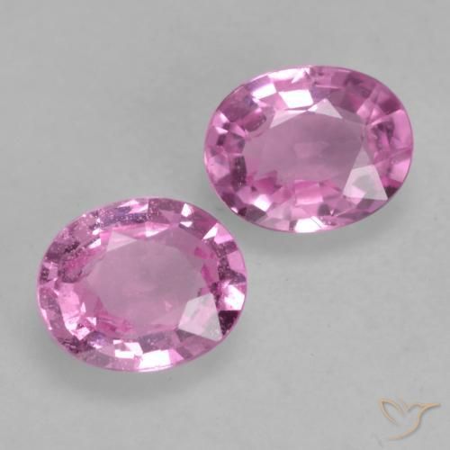 0.77 ctw Pink Sapphire Stones, Natural Sapphire in Oval Facet Shape for Sale