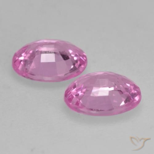 Sapphire Gemstones in 5 x 4 mm (calibrated) Size for Sale, Sapphire Stones in Medium Pink Color