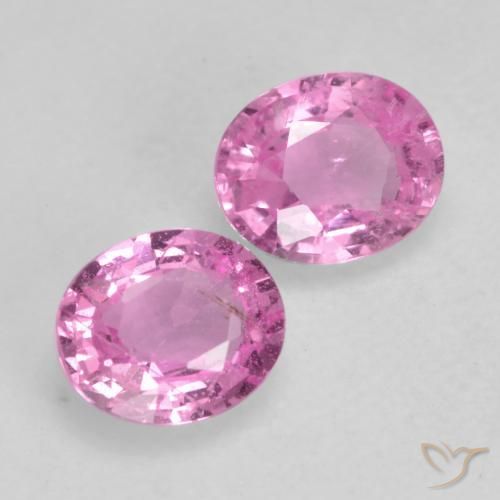 0.83 ctw Pink Sapphire Stones, Natural Sapphire in Oval Facet Shape for Sale
