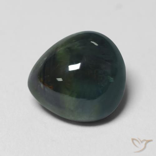 1.82 ct Green Sapphire Stone, Natural Sapphire in Pear Cabochon Shape for Sale