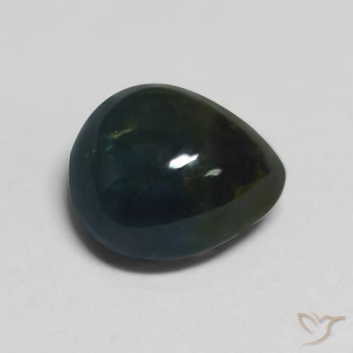 Sapphire Gemstone in 7 x 6.5 mm Size for Sale, Sapphire Stone in Black Green Color