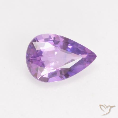 0.63 ct Violet Sapphire Stone, Natural Sapphire in Pear Facet Shape for Sale