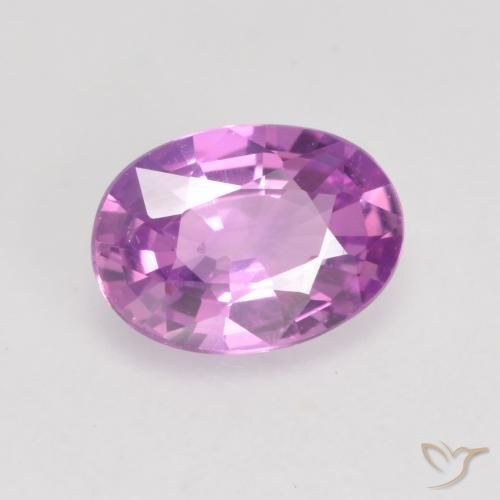 0.59 ct Purple Sapphire Stone, Natural Sapphire in Oval Facet Shape for Sale