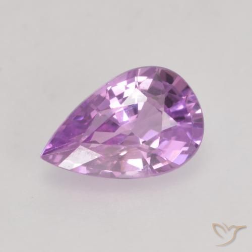 0.63ct Natural Pinkish Violet Purple Sapphire, Pear Shape, VVS-VS