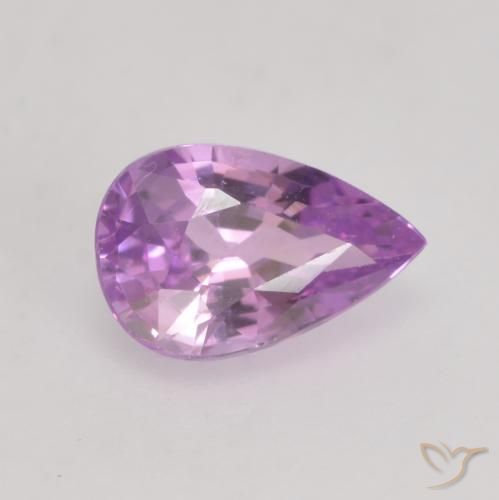 0.63 ct Purple Sapphire Stone, Natural Sapphire in Pear Facet Shape for Sale