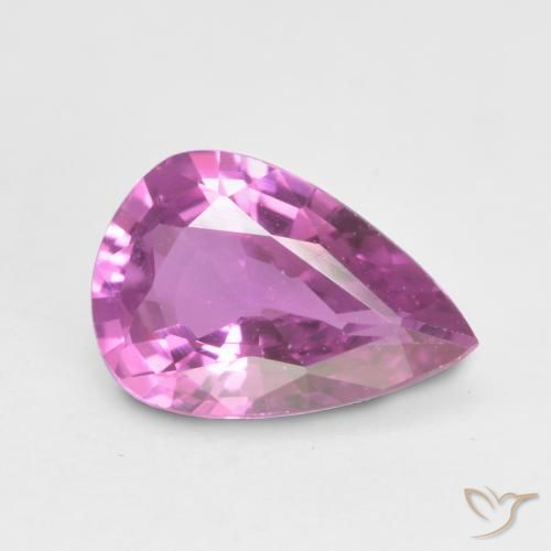 0.60ct Natural Intense Purple Sapphire, Pear Shape, VVS-VS