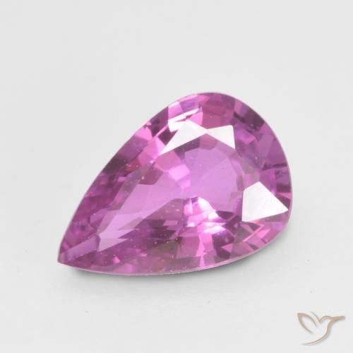 0.60 ct Purple Sapphire Stone, Natural Sapphire in Pear Facet Shape for Sale