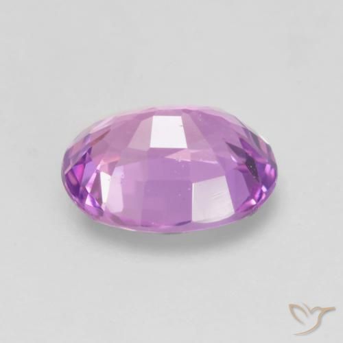 Sapphire Gemstone in 5.7 x 4.7 mm Size for Sale, Sapphire Stone in Deep Pinkish Purple Color