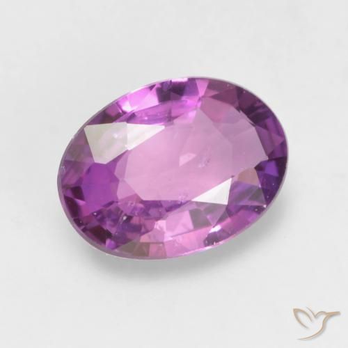 0.55 ct Purple Sapphire Stone, Natural Sapphire in Oval Facet Shape for Sale