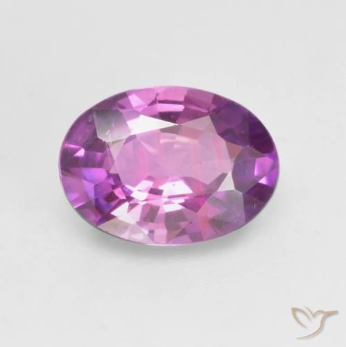 0.65 ct Purple Sapphire Stone, Natural Sapphire in Oval Facet Shape for Sale
