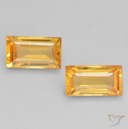 0.42 ct Yellow Sapphire, 4.4 x 2.5 mm Baguette Cut From Tanzania, Photo A