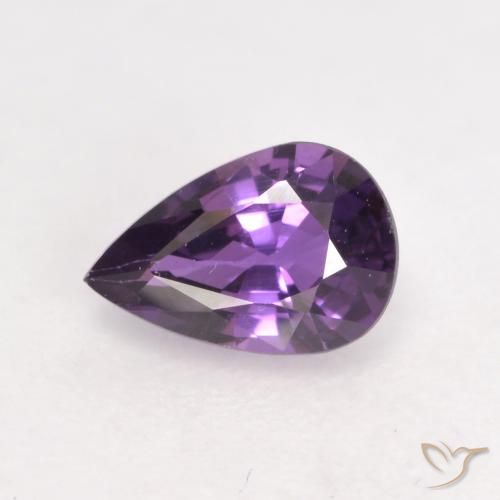 Zafiro violeta suelto de 0,58 quilates, talla de pera de 6,3 x 4,3 mm de Tanzania, Photo A