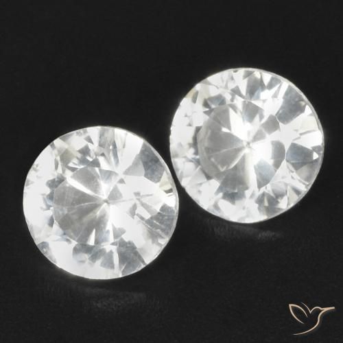 0.68 ctw White Sapphire Stones, Natural Sapphire in Diamond-Cut Shape for Sale