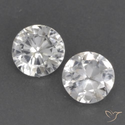 0.78ctw Natural White Sapphire, Round, VS