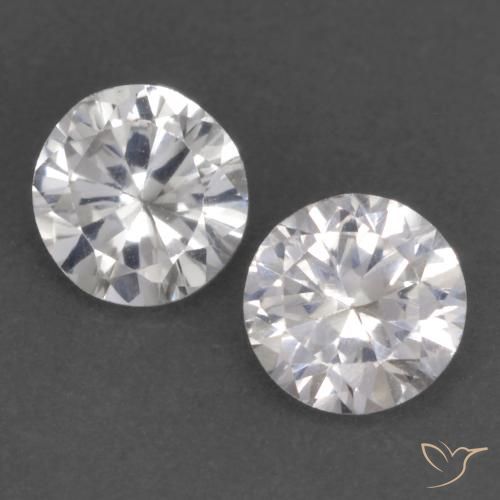 Saphir blanc en vrac de 0,8 ct, taille diamant de 4,5 mm de Madagascar, Photo A