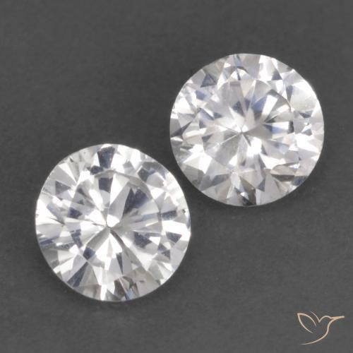 0.80 ctw White Sapphire Stones, Natural Sapphire in Diamond-Cut Shape for Sale
