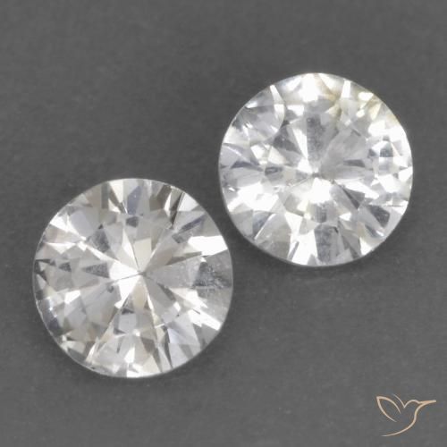 0.75 ctw White Sapphire Stones, Natural Sapphire in Diamond-Cut Shape for Sale